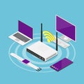 Isometric electronic devices connected to a WiÃ¢â¬âFi router